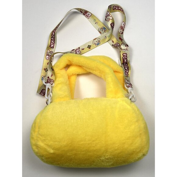 SANRIO Hello Kitty POMPOMPURIN 8.5"x5" Yellow Plush Shoulder Pillow Bag PURSE - Picture 2 of 3